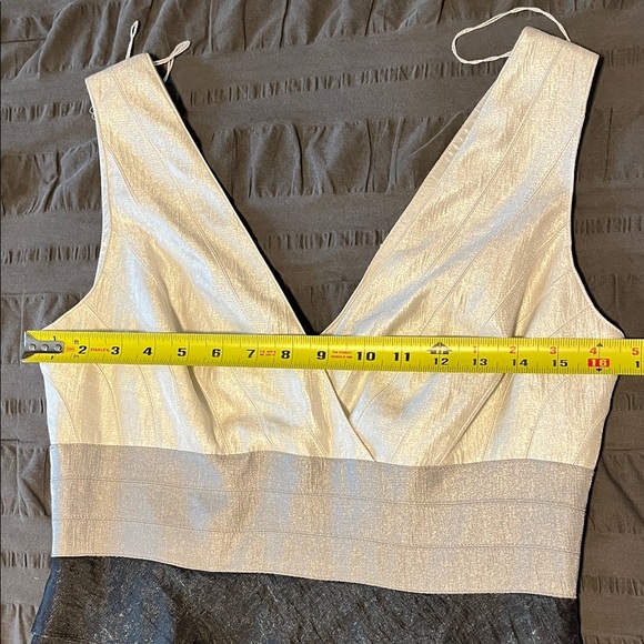 Adrianna Papell Black and White Layered Midi Dress - Picture 5 of 6